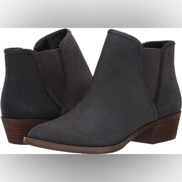 kensie Gerona Ankle Boot chunky block stacked heel zip up leather suede 6.5 - Picture 1 of 9